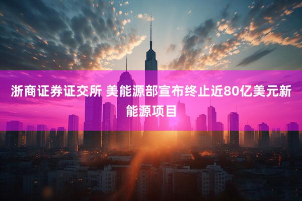 浙商证券证交所 美能源部宣布终止近80亿美元新能源项目